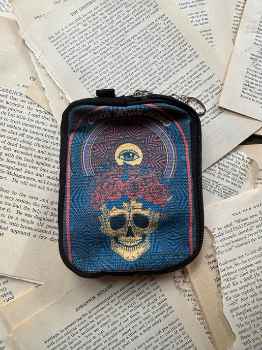 Psychedelic Padded Wristlet - Skull & Roses