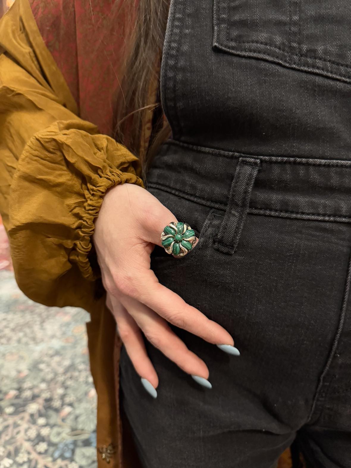 #61 Malachite Flower Ring*