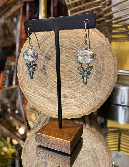 Vintage Rhinestone Earrings - Clear