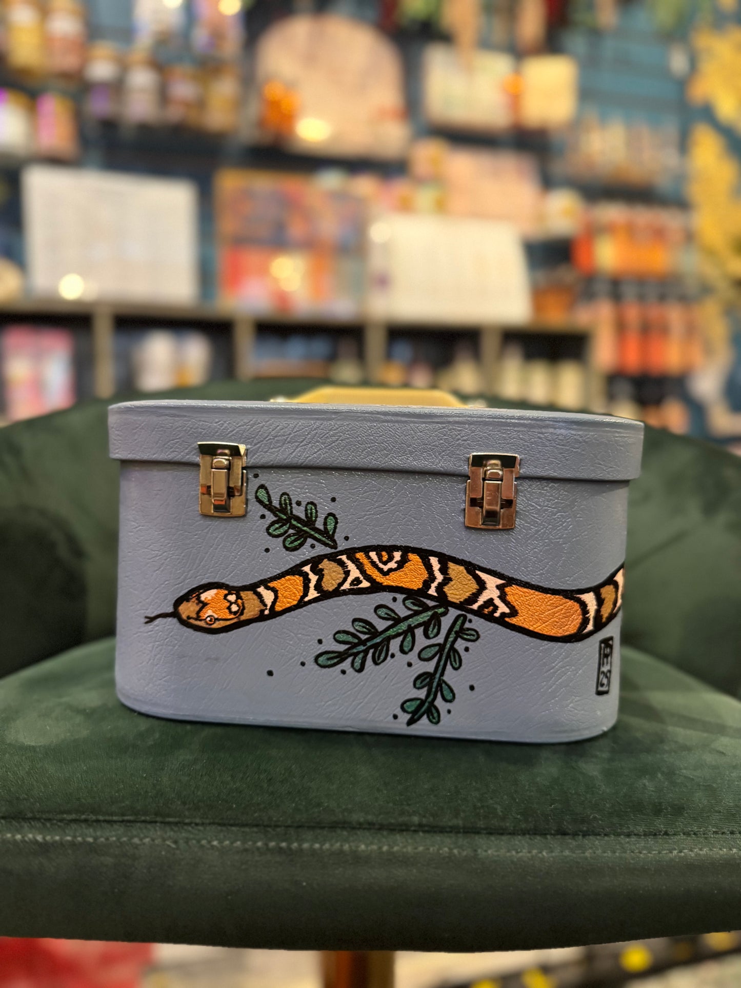 Slytherin' Painted Milk Snake Travel Case - Lock & Key / Tony Perrin*