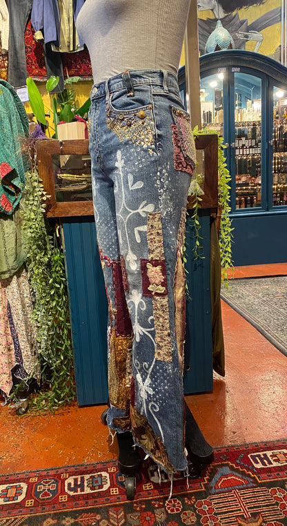 Embroidered Dreams Daze High Rise Wide Leg Jean - Savannah Pedersen*
