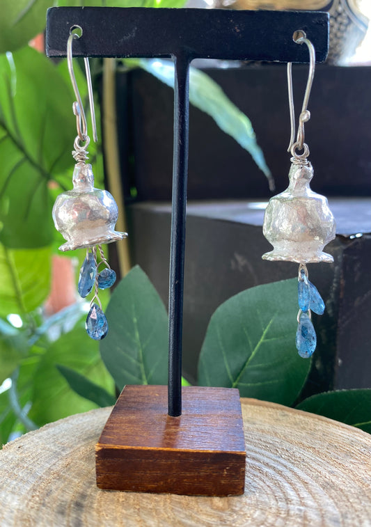 Fine Silver Poppies Agate Earring *425E-12