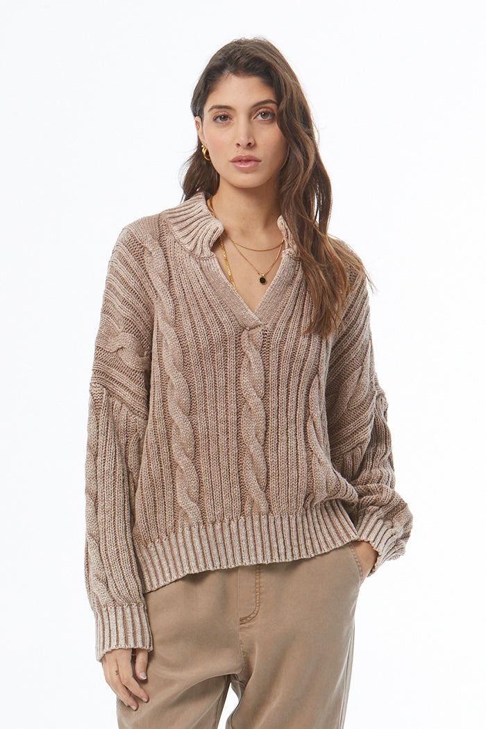 Auckland Sweater - Shiitake Mineral Wash