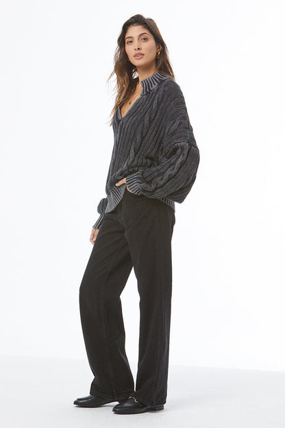 Auckland Sweater - Black Mineral Wash