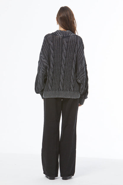 Auckland Sweater - Black Mineral Wash