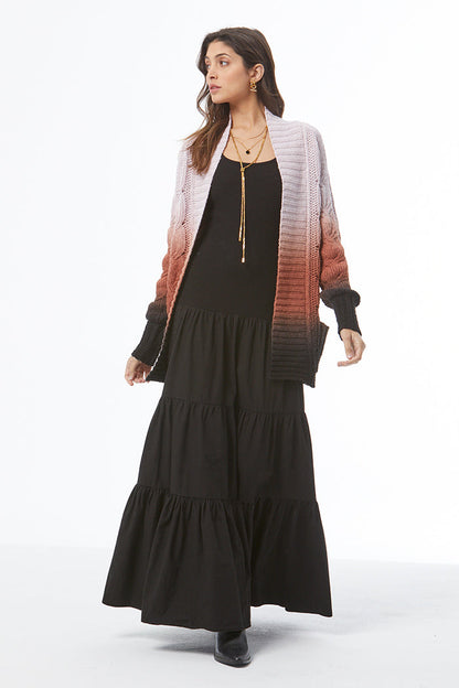 Jimmy Cable Cardi - Antique Violet Ombre