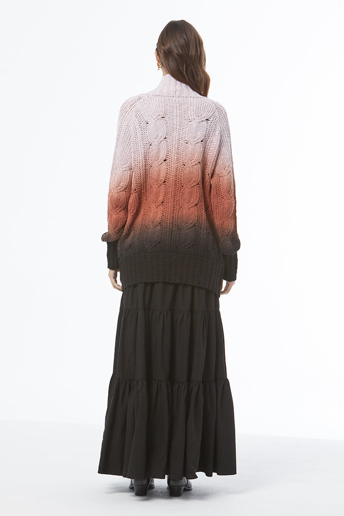 Jimmy Cable Cardi - Antique Violet Ombre