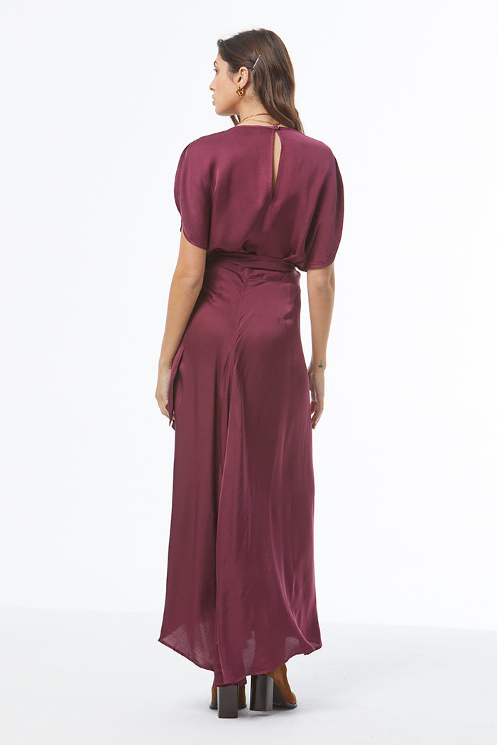 Alra Maxi Wrap Skirt - Cherry Lacquer