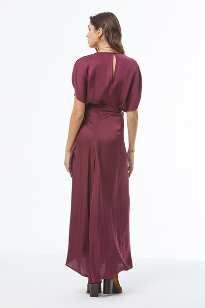 Alra Maxi Wrap Skirt - Cherry Lacquer