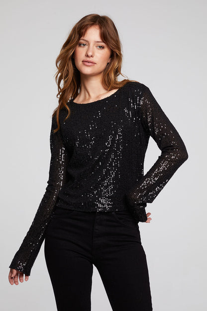 Union Licorice Sequin Long Sleeve