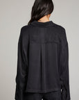 Silky Twill Corall Button Up - Licorice