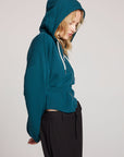 Olympic Zip Up Hoodie- Dark Sea