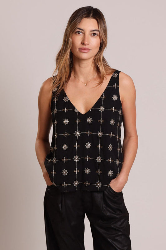 Valerie Top - Black Embroidered