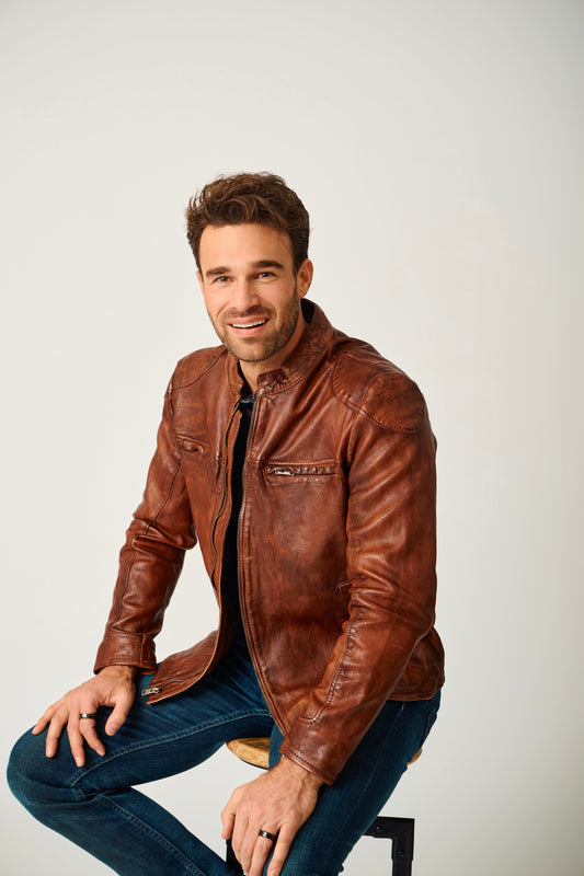 Men's Chopa UF Leather Jacket - Whiskey