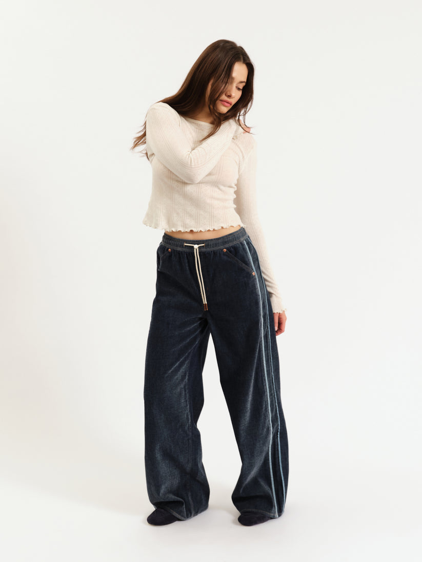 Cozy Jean Wide Leg Pull On - Sky Whisper