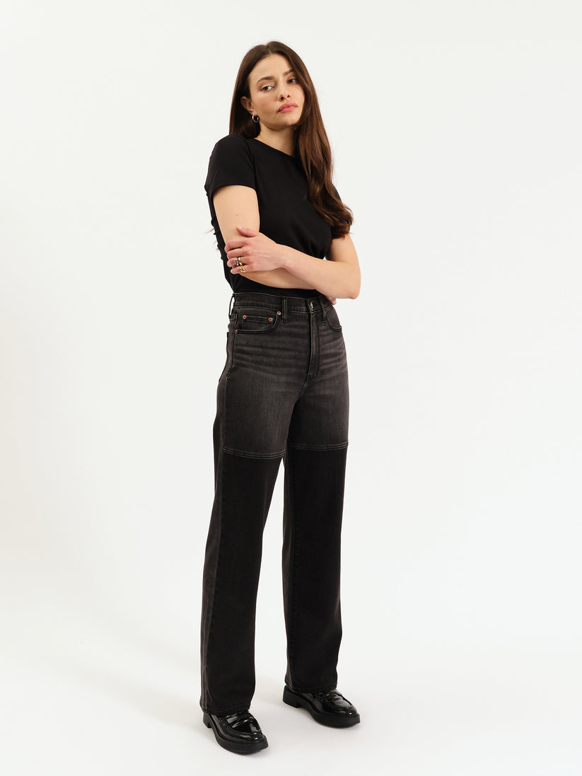 City High Rise Straight Leg - Black Double Dip