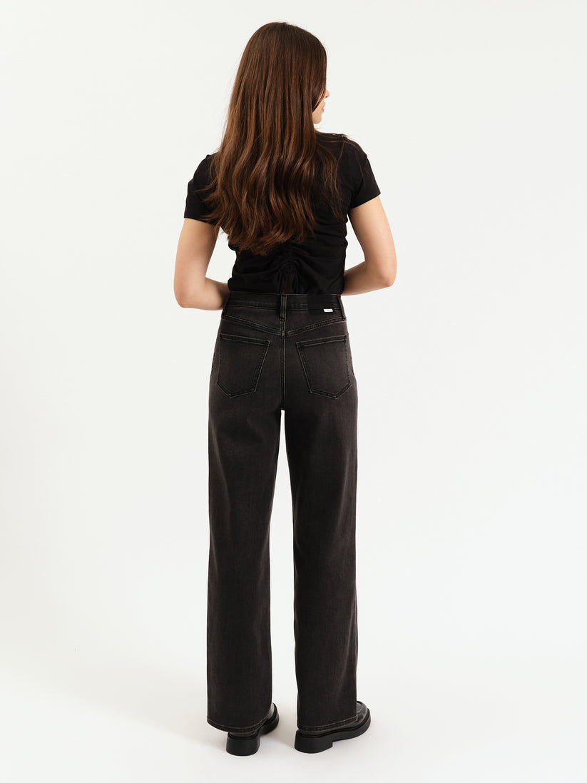 City High Rise Straight Leg - Black Double Dip