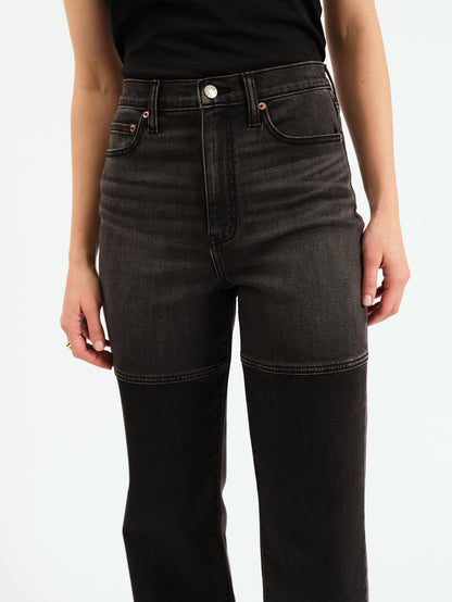 City High Rise Straight Leg - Black Double Dip