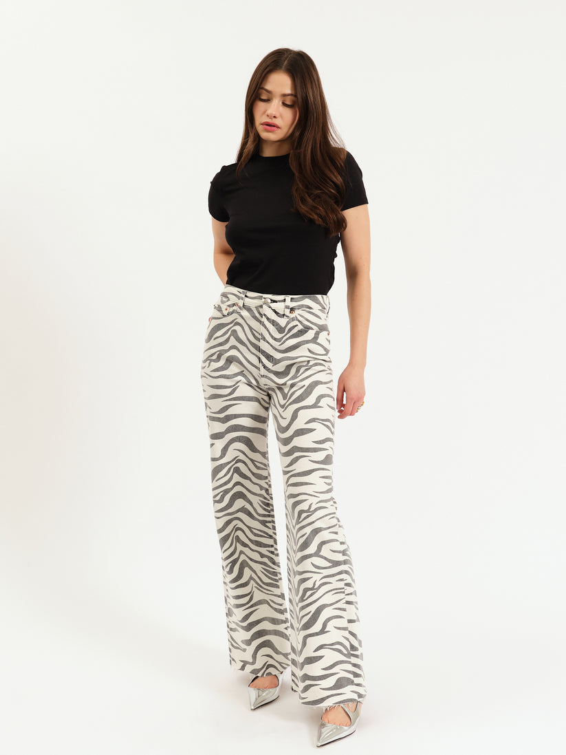 Far Out High Rise Wide Leg - Zebra