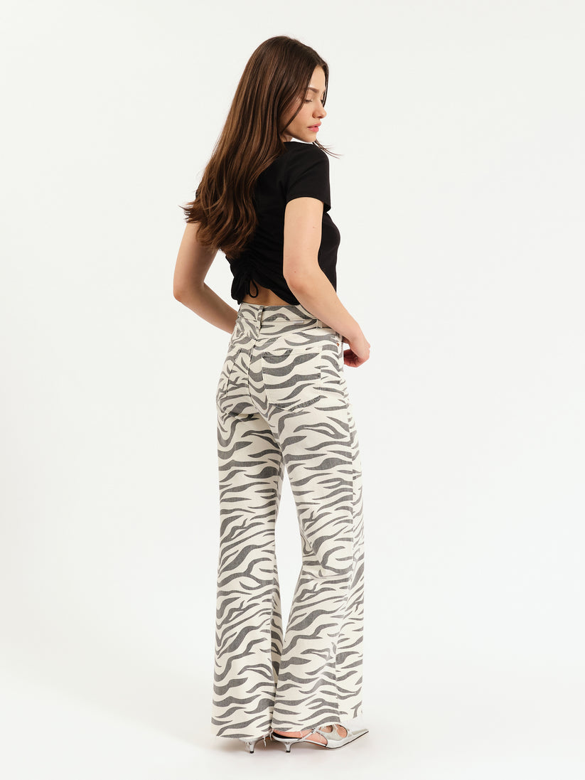 Far Out High Rise Wide Leg - Zebra