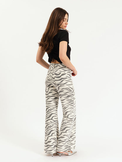Far Out High Rise Wide Leg - Zebra