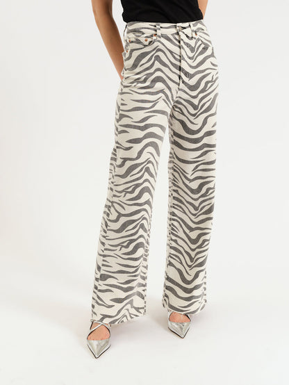 Far Out High Rise Wide Leg - Zebra