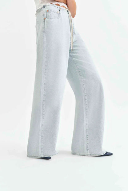 Madison Mid Rise Wide Leg - Baby Talk