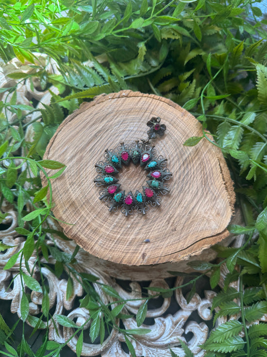Ruby & Turquoise Urn Pendant