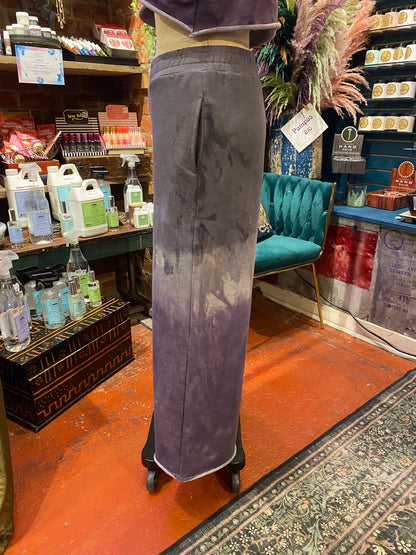 Custom Dyed Wide Leg Sweats - Purple Sky