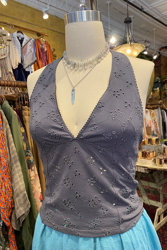 Full Bloom Halter Top - Plum Kitten