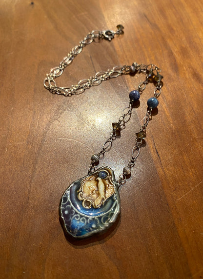 Ceramic Bird from Spain Necklace