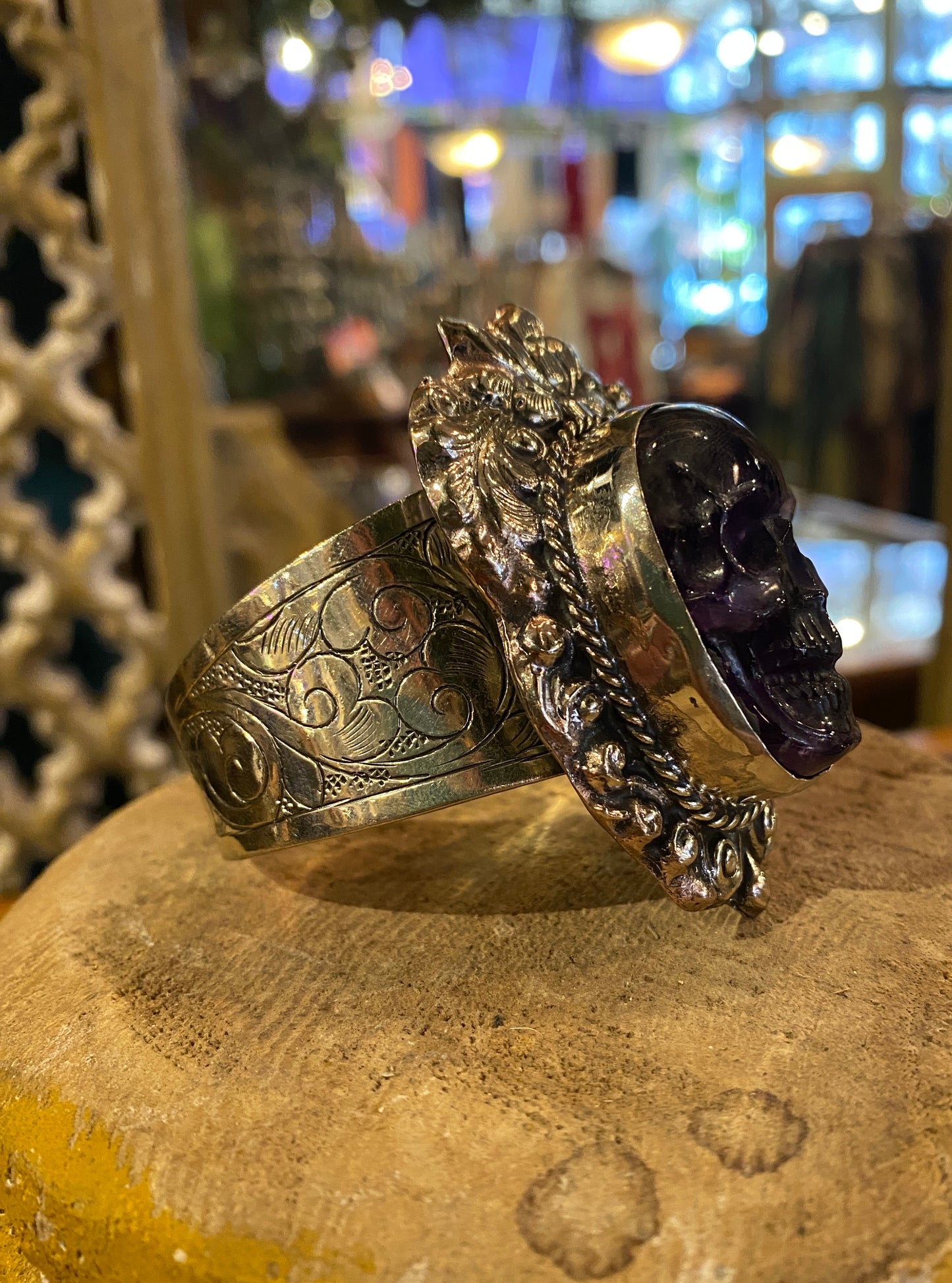 Amethyst Skull Cuff Bracelet (2)