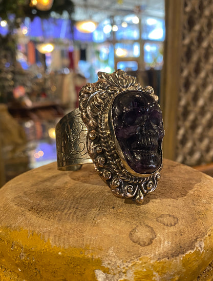 Amethyst Skull Cuff Bracelet (2)