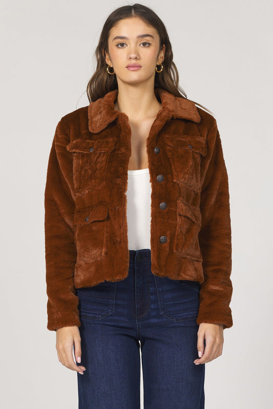 Autumn Fleece Jacket - Burning Wood