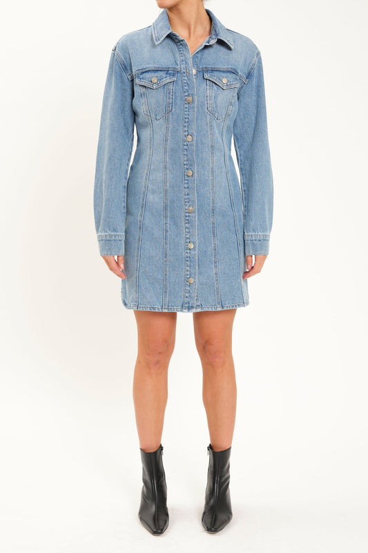 Dolly Denim Long Sleeve Dress- That Girl