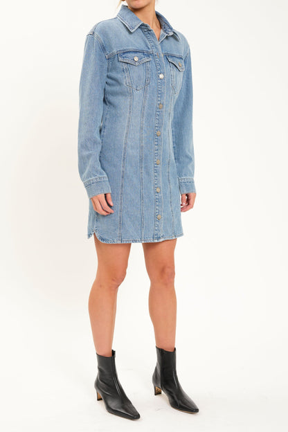 Dolly Denim Long Sleeve Dress- That Girl