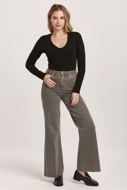 Fiona High Rise Wide Leg Jeans - Graphite