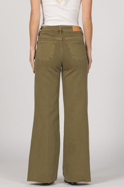 Fiona High Rise Wide Leg Pant - Olive Branch