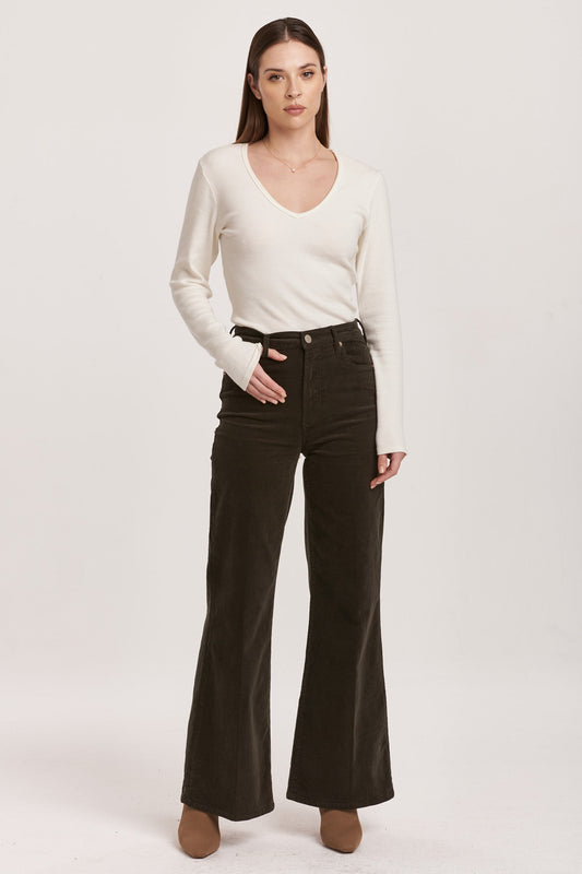 Fiona High Rise Wide Leg Pant - Forest Pine