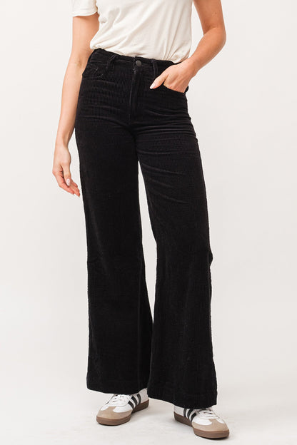 Fiona High Rise Wide Leg Pant - Black