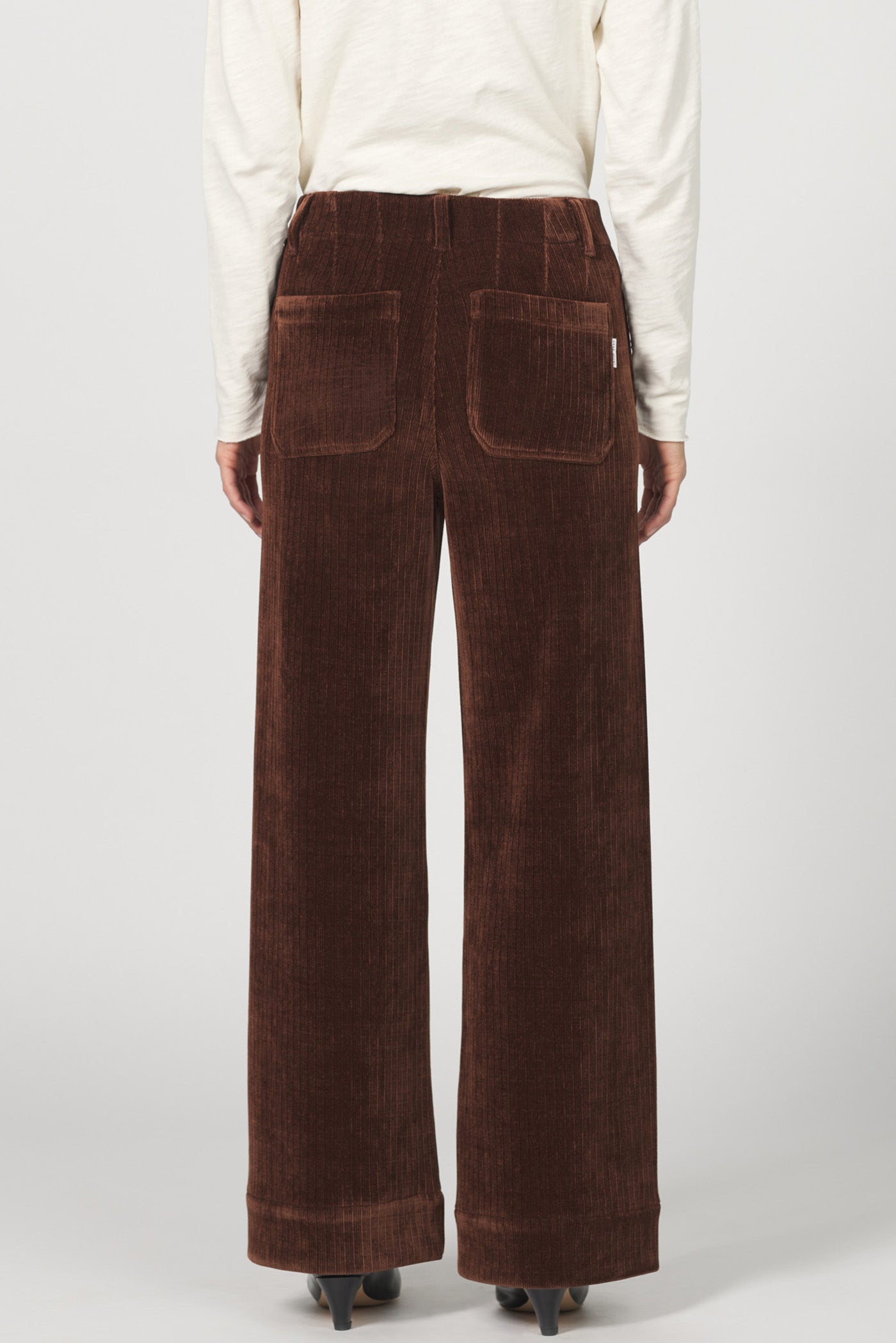 Audrey Wide Leg Corduroy Pant - Cappuccino