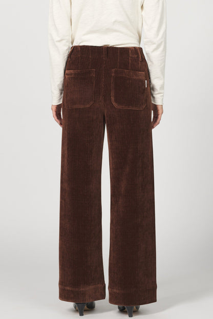 Audrey Wide Leg Corduroy Pant - Cappuccino