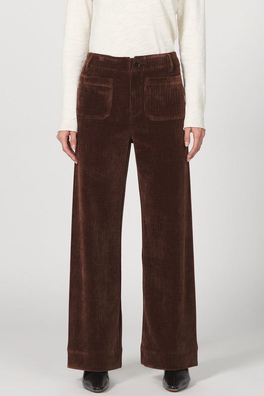 Audrey Wide Leg Corduroy Pant - Cappuccino