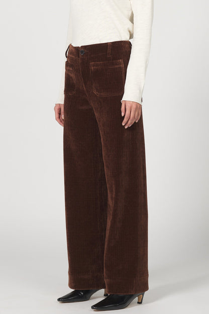 Audrey Wide Leg Corduroy Pant - Cappuccino