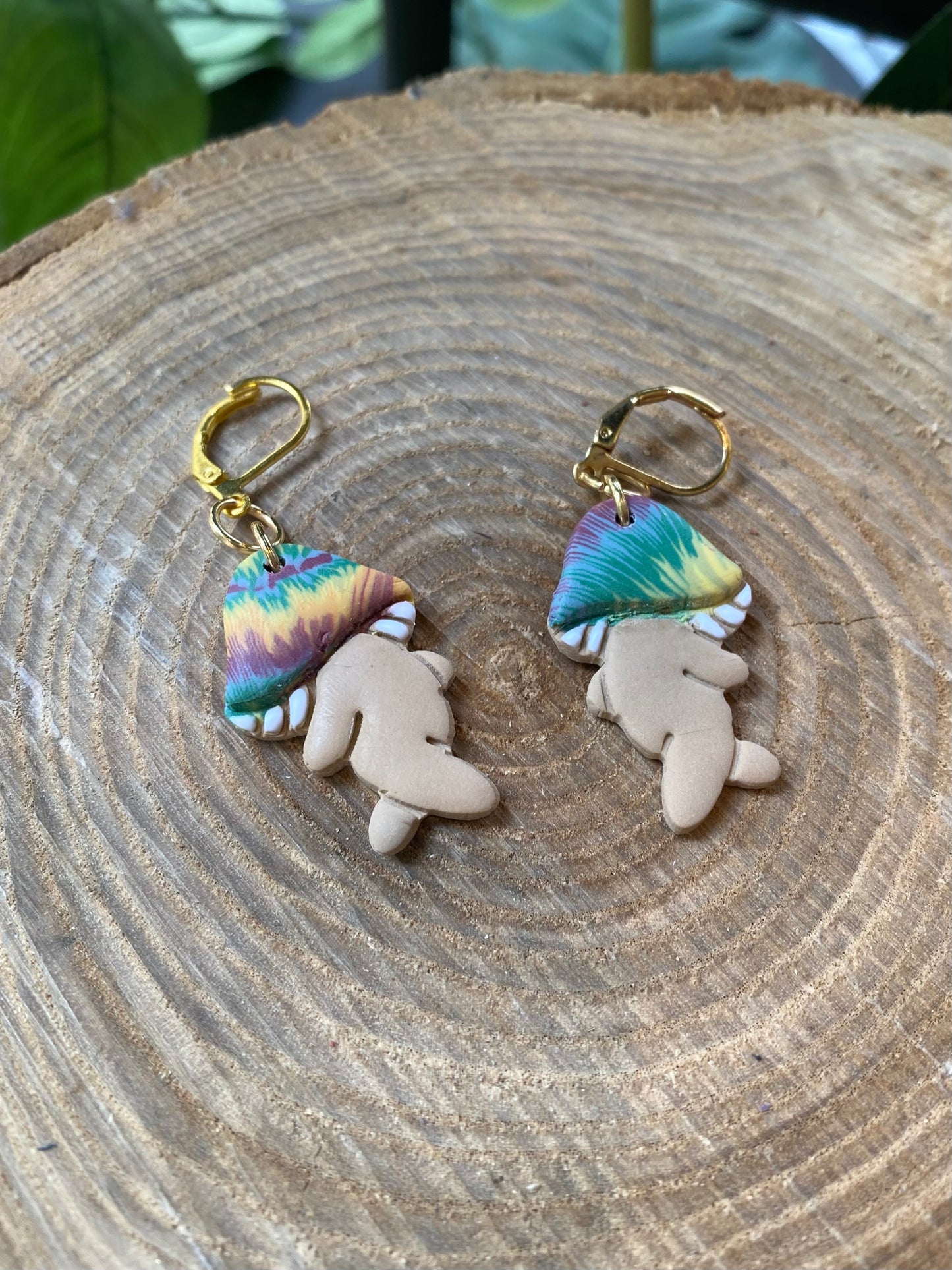 Tie Dye Mushie Dangles *E38