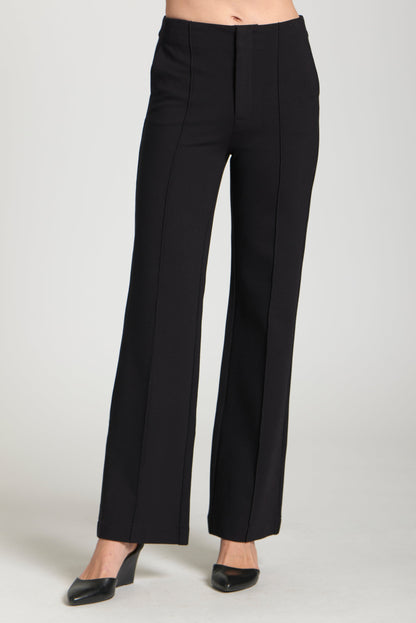Pin-Tucked Leg Trouser - Black
