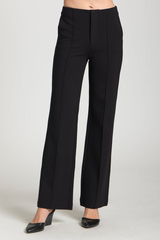 Pin-Tucked Leg Trouser - Black