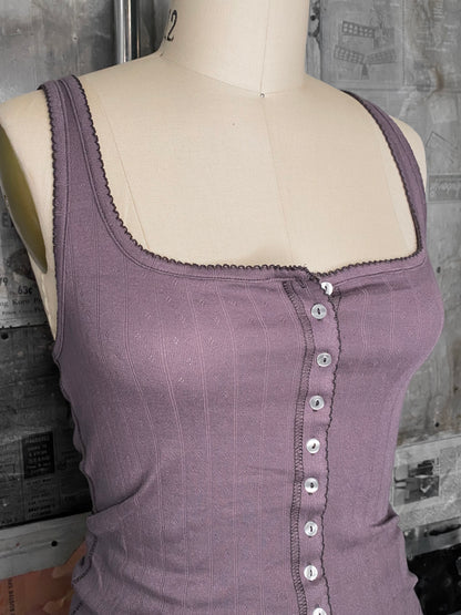 End Game Pointelle Tank - Volcanic Glass