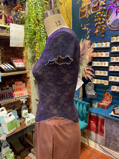 Custom Dyed Short Sleeve Lace - Deep Sea