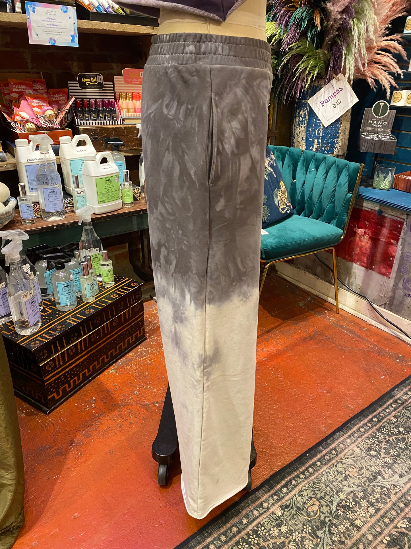 Custom Dyed Wide Leg Sweats - Thunderstorm